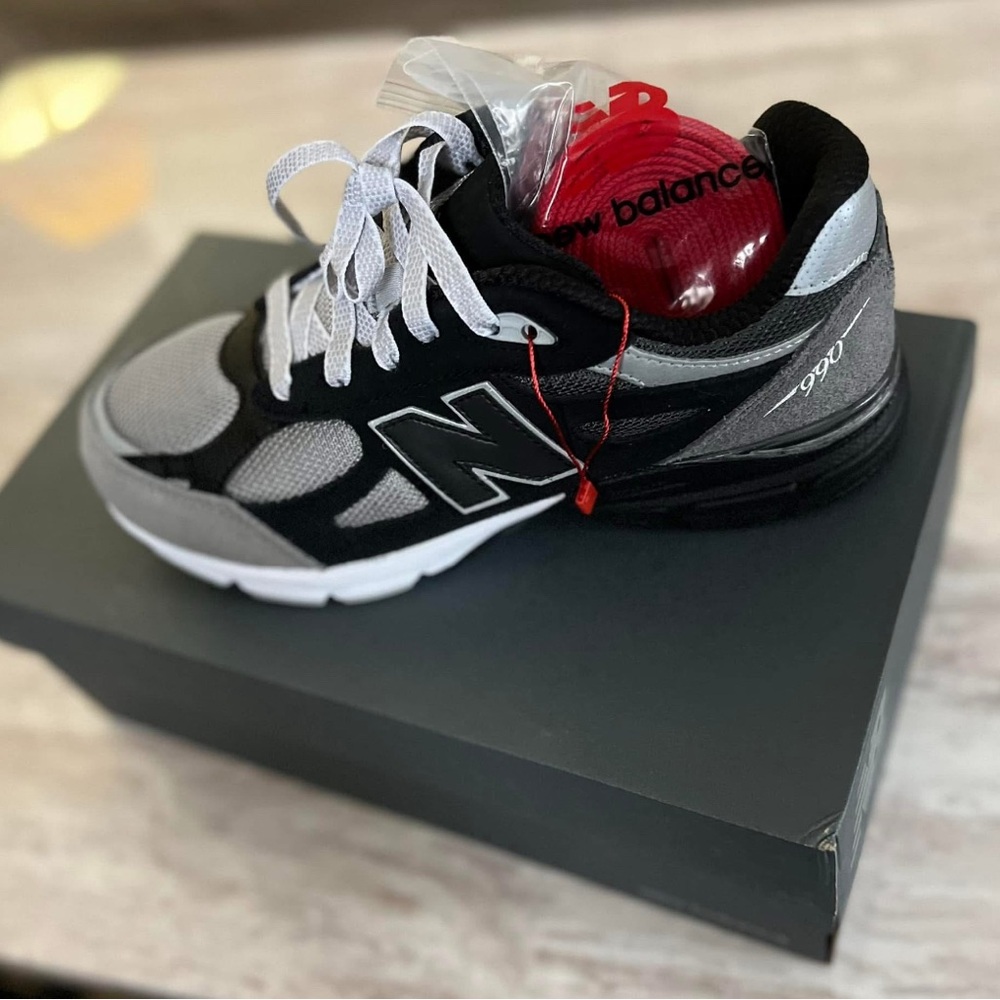 New Balance Kids' Black and Gray Sneakers
